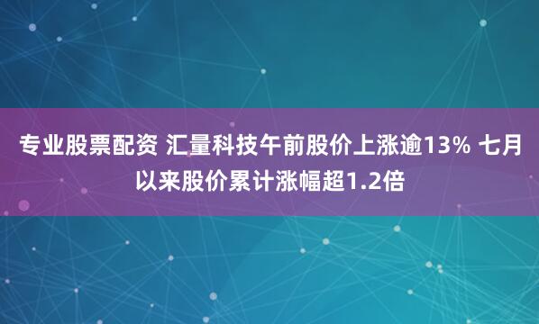 专业股票配资 汇量科技午前股价上涨逾13% 七月以来股价累计涨幅超1.2倍