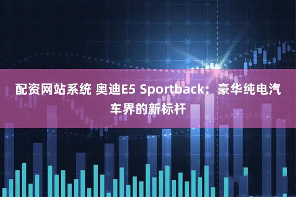 配资网站系统 奥迪E5 Sportback：豪华纯电汽车界的新标杆